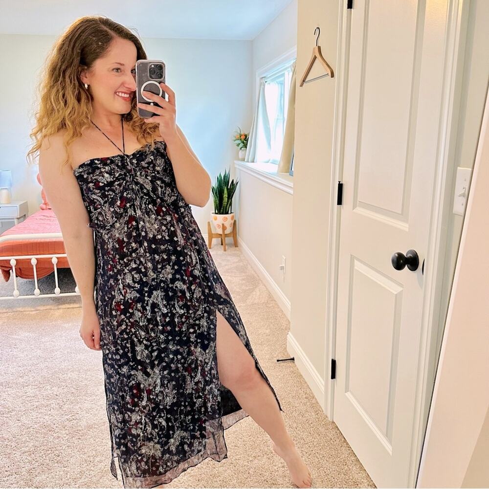 Tuckernuck IRO Metallic Halter Maxi Dress 36 4